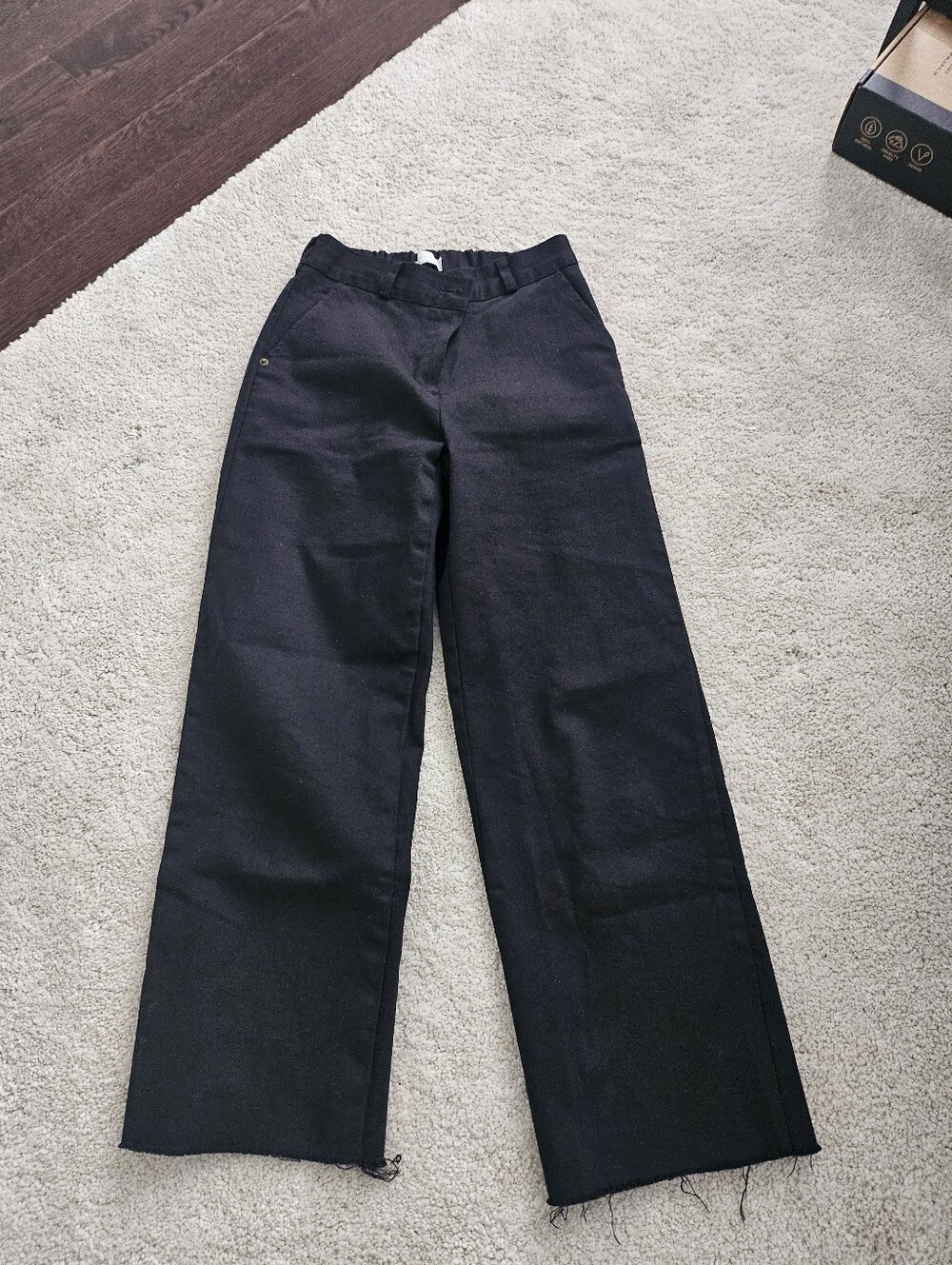 OAK + FORT Black Wide-Leg Pants